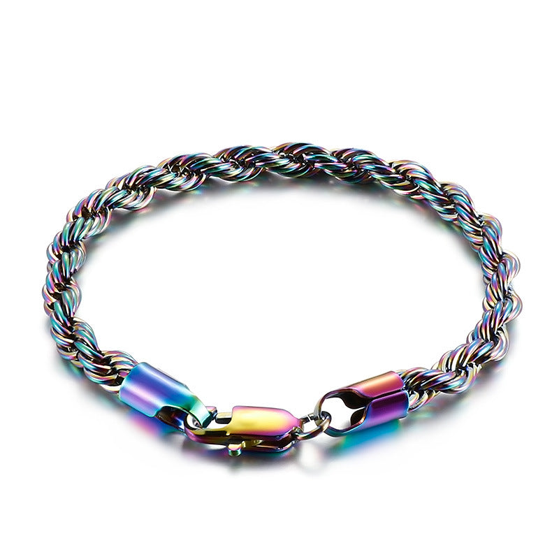 Name Initials Mens Chain Bracelet 22cm Stainless Steel