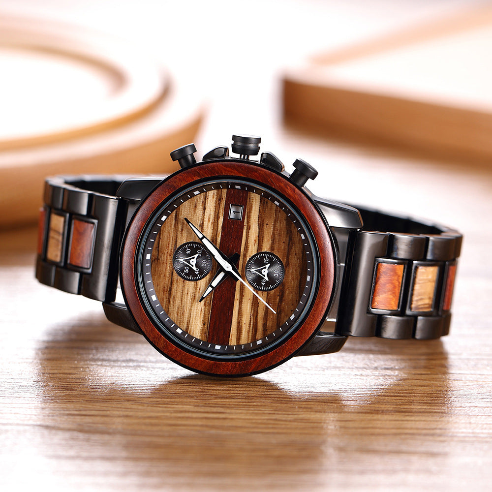 Matching Wooden Quartz Couple Watch Set for Two