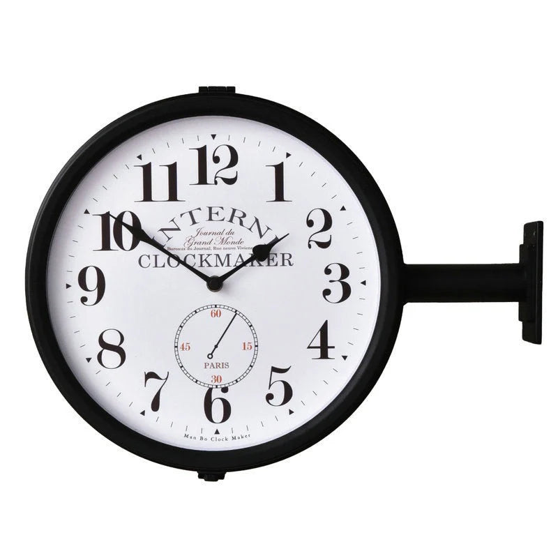 Double-Sided Station Wall Clock – Art Deco, Silent