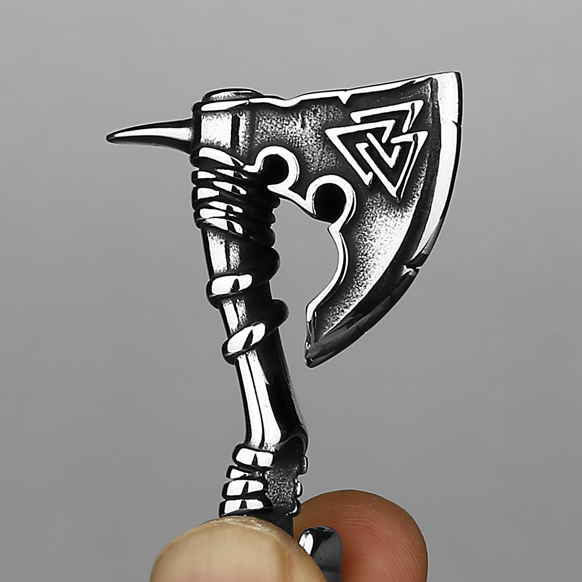 Mens Viking Rune Style Axe Thick Chain Necklace