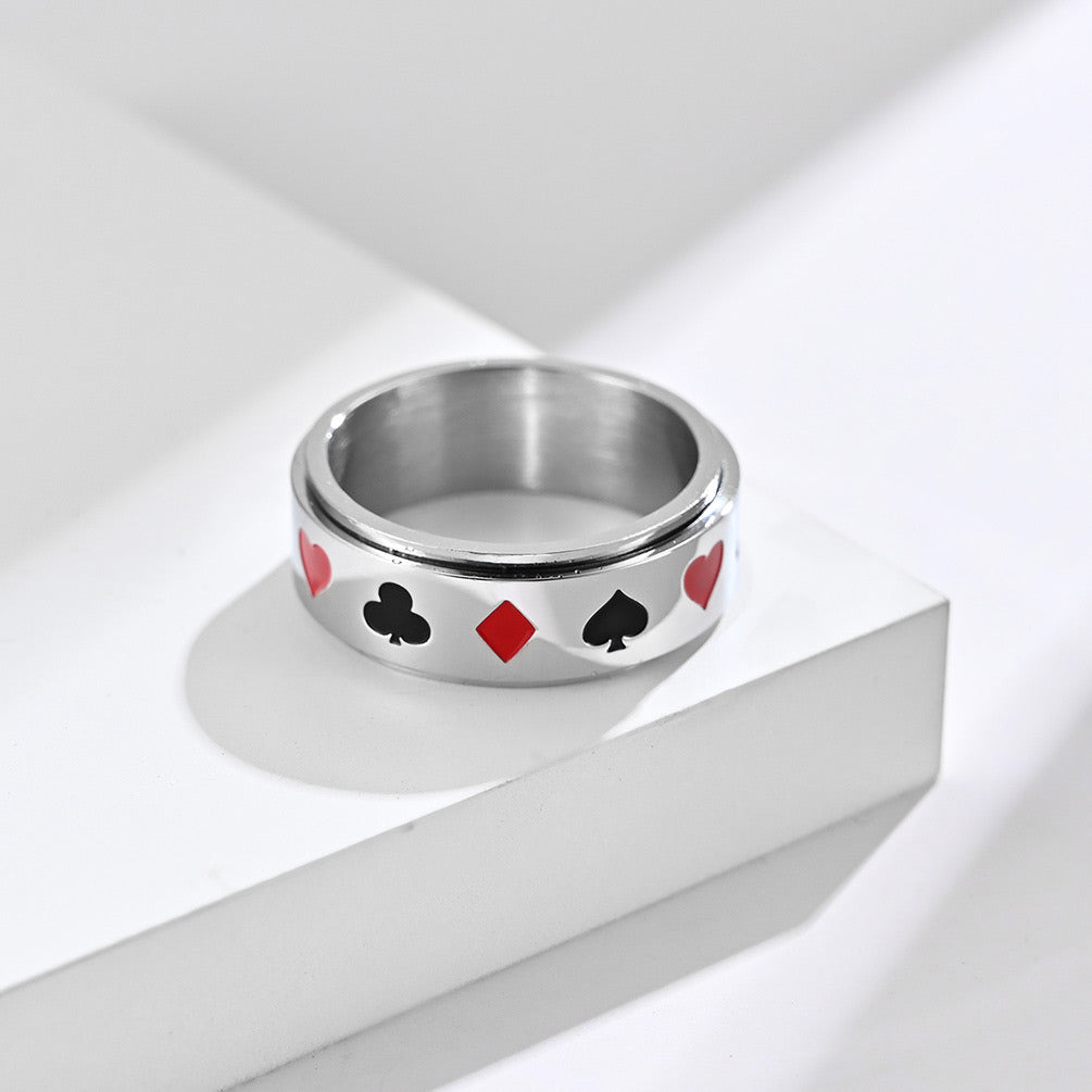 Engraved Spinning Fidget Mens Ring