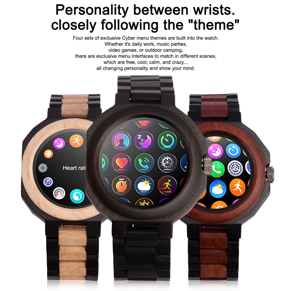 Mens Wood Smart Watch