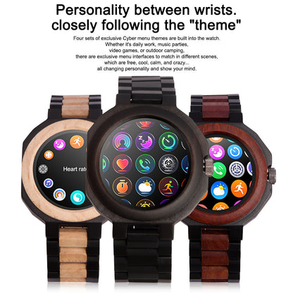 Mens Wooden Smart Watch