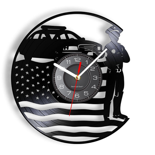 Vinyl Wall Deco Clock Gift for Police Officer