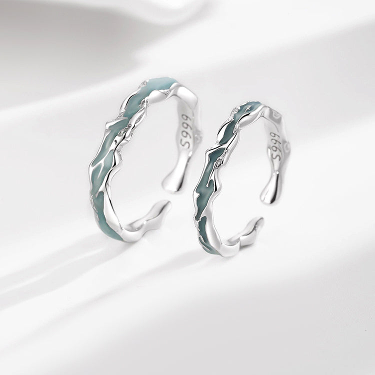 Custom Romantic Lake Promise Rings Set