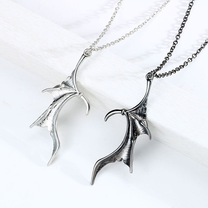 Demon Angel Wings Couple Necklaces Set