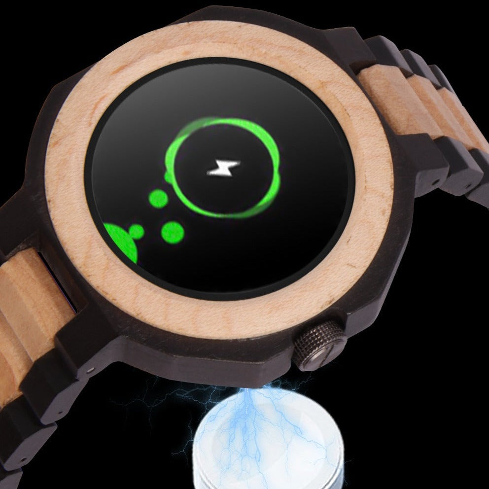 Mens Wood Smart Watch