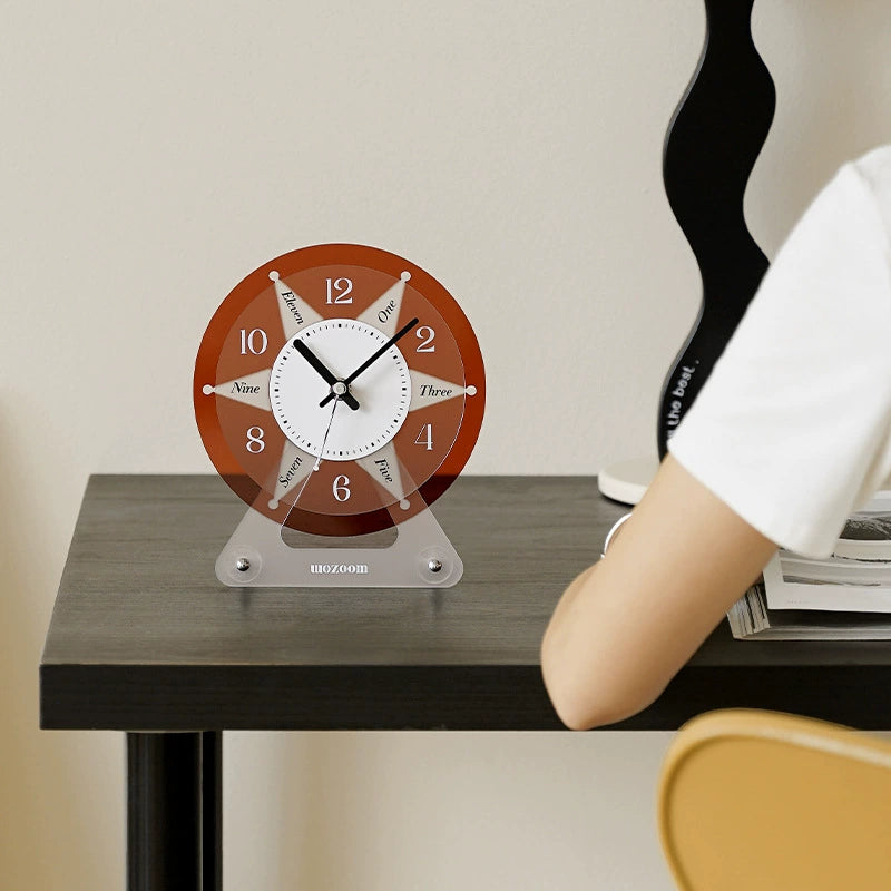 Blue Splatter Silent Acrylic Table Clock