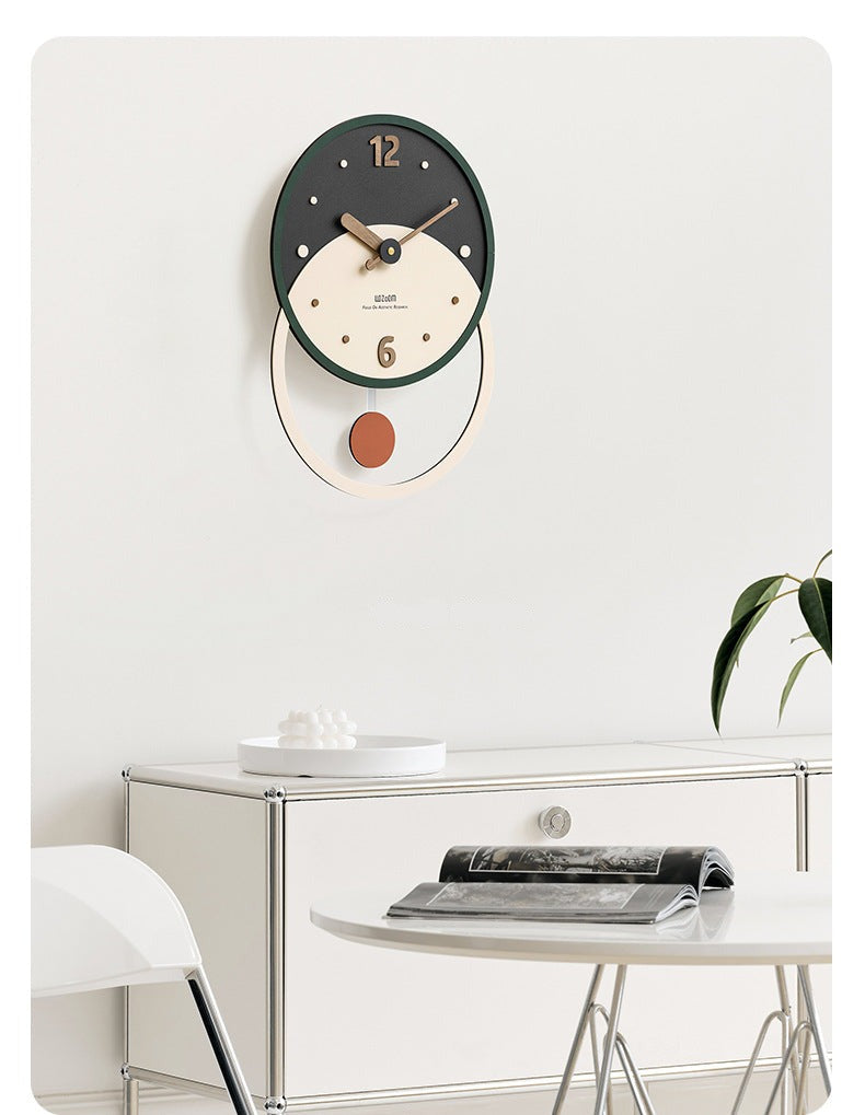 Minimalist Circular Pendulum Silent Wall Clock