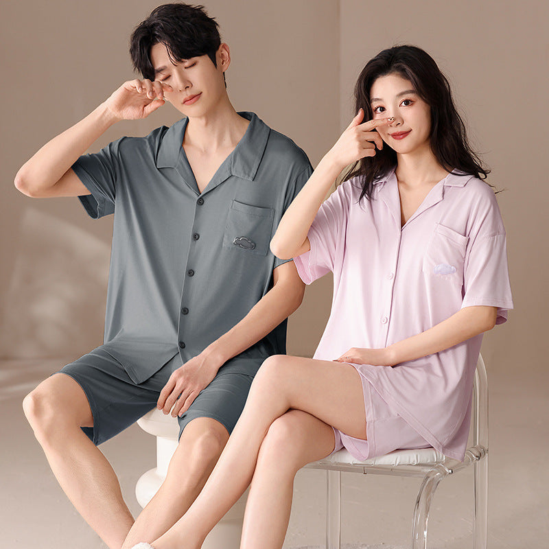 Summer Couple Pajamas - Matching Comfy Short-sleeve