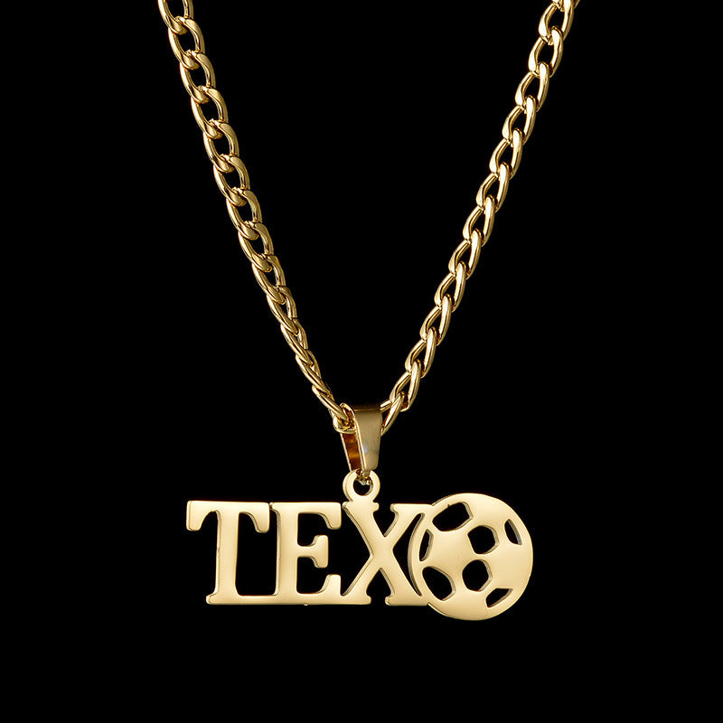 Thich Chain Soccer Player Name Necklace