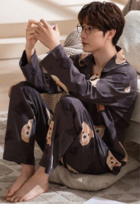 Matching Bear Loungewear Family PJs Set for Two 100% Cotton