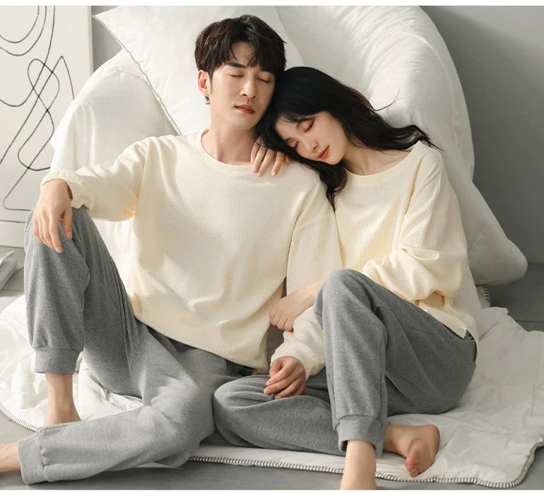 Soft Cotton Matching Loungewear PJs for Couples