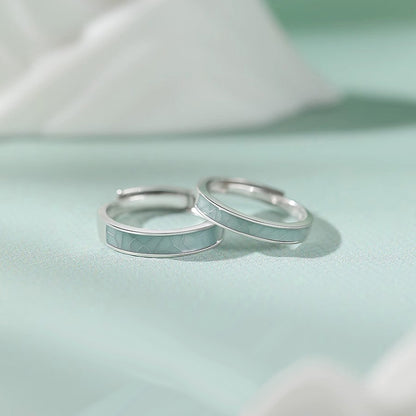Engraved Rings Matching Set - 18K White Gold Plated