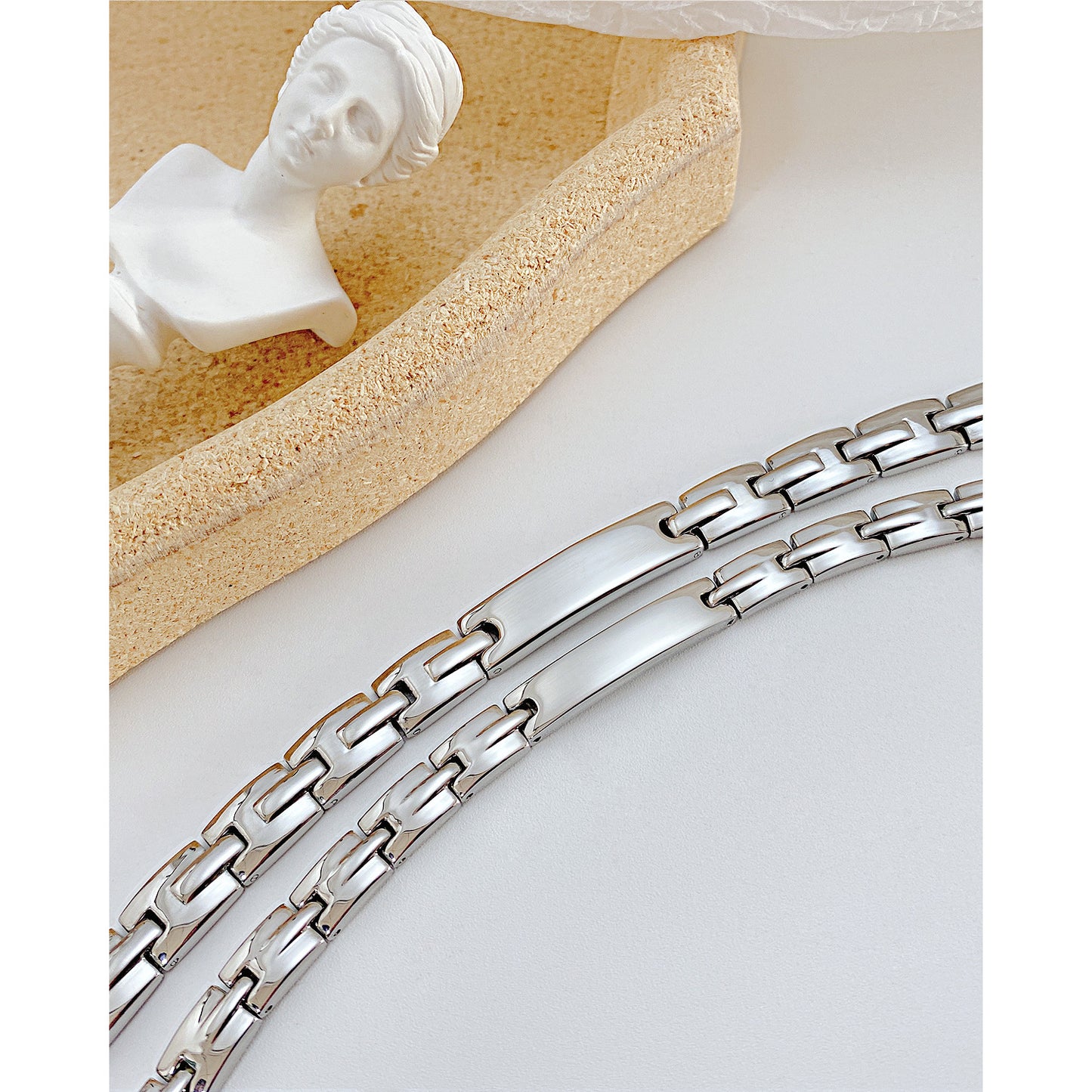 Engraved Magnetic Couple Bracelets Set Anniversary Gift