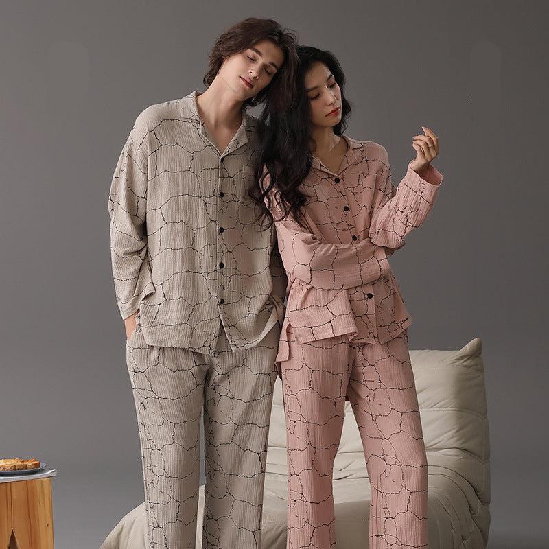 100% Cotton Matching Comfortable Couples Pajamas Set