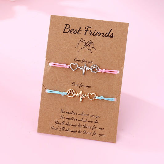 Best Friends Matching Bracelets Gift Set for 2