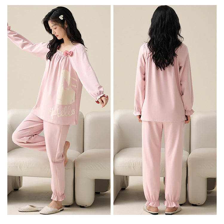 Matching Long Sleeve Pajamas Set for Couples