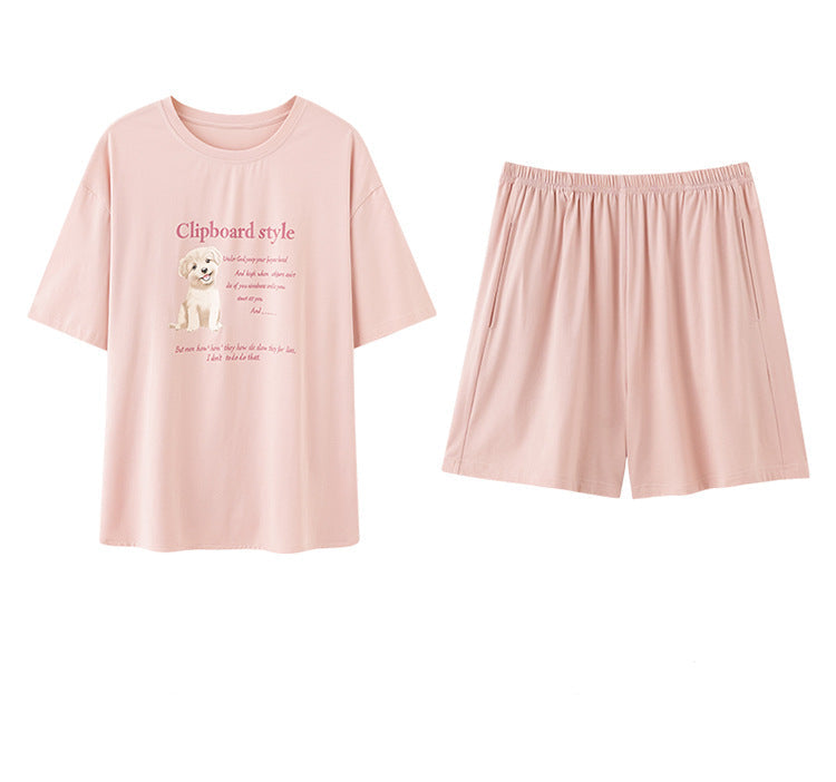 Cute Puppy Korean Style Couple Pajamas - Soft Modal