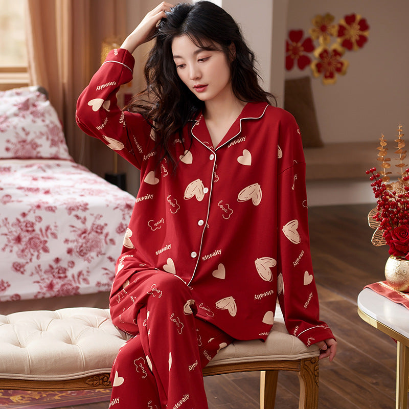 Wedding Nightdress Bride and Groom Red Pajamas