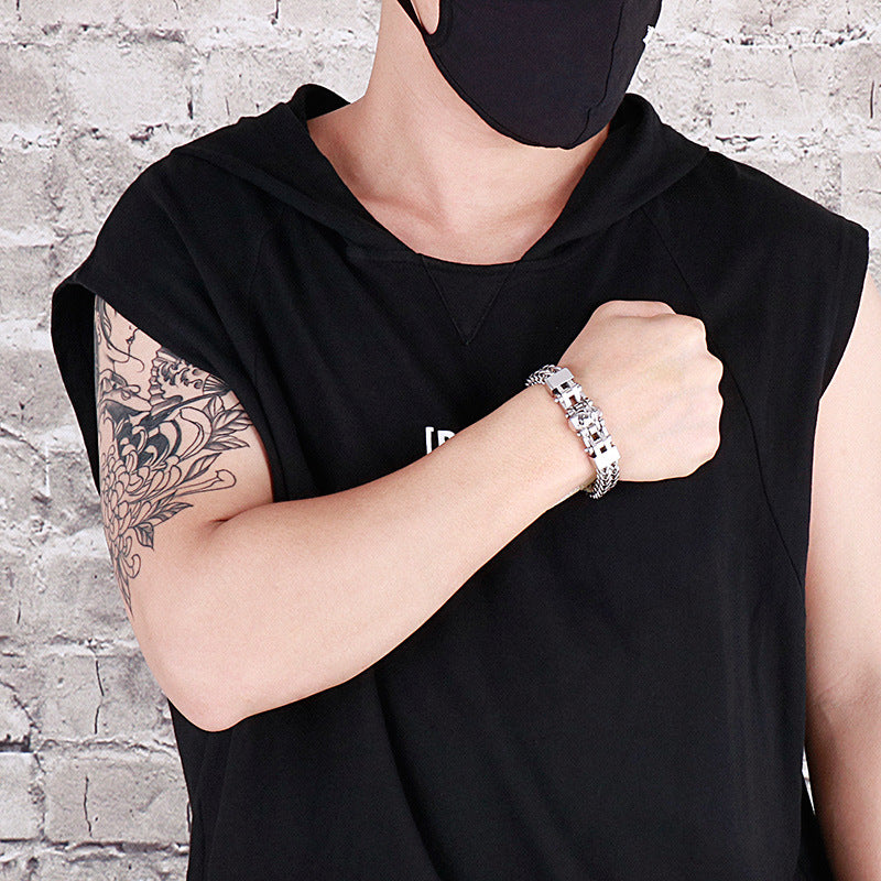Custom Skull Hiphop Mens Fashion Bracelet 22cm