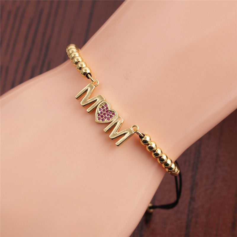 Mom Beads Charm Bracelet Gift