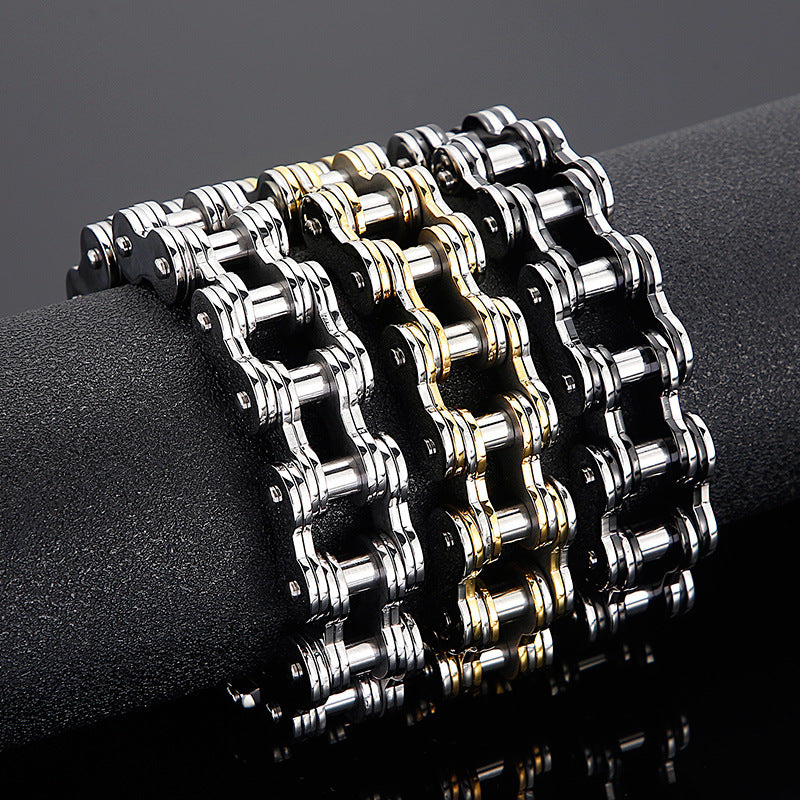 Custom Hiphop Bike Chain Mens Bracelet 22cm