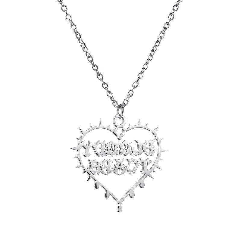 Hiphop Heart Personal Name Necklace