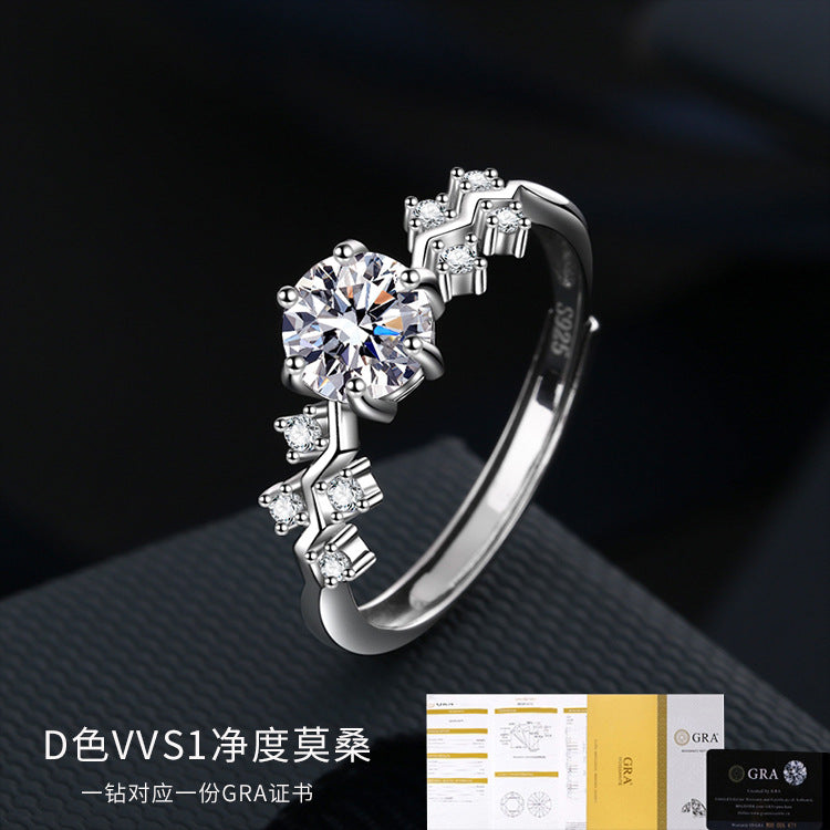 0.8 Carat Moissanite Diamond Women Ring