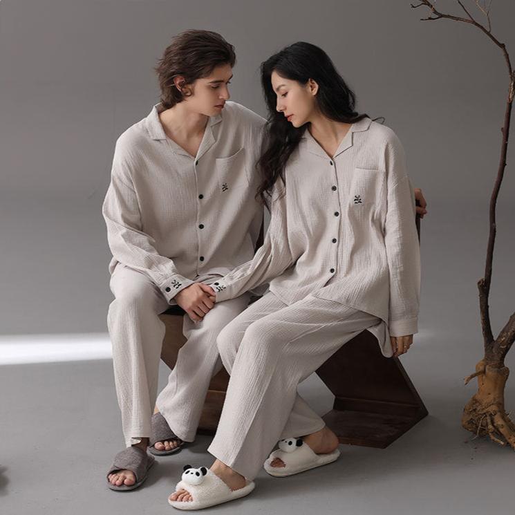 Modern Couples Pajamas Set - Double Layered A-Grade Cotton