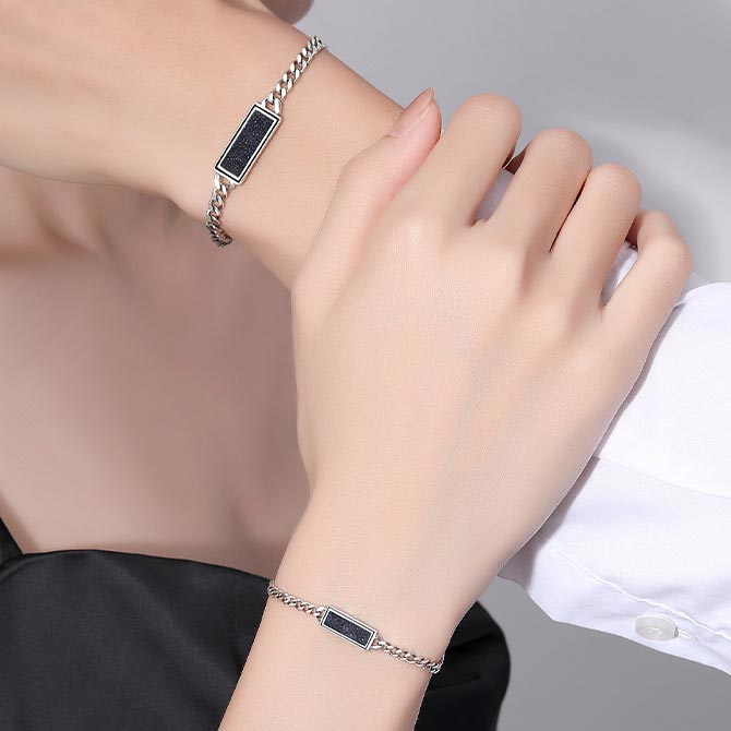 Matching Chain Bracelets Set for Him and Her