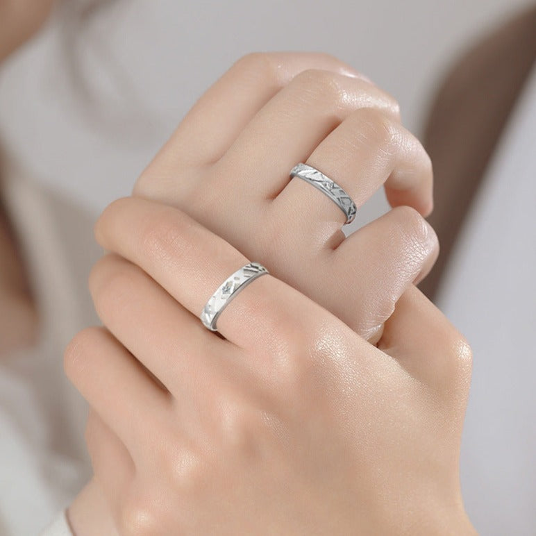 Engraved His and Hers Promise Rings for Couples