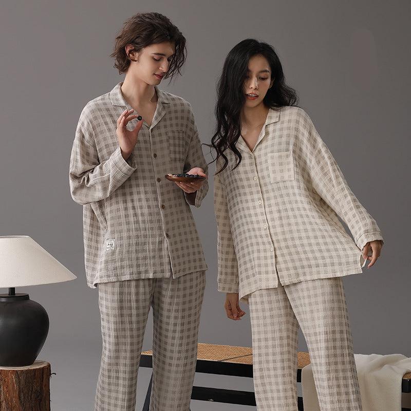 Checkered Pajamas Set for Couples - A-grade Cotton