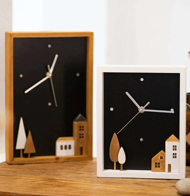 Decorative Wooden Wall and Table Clock