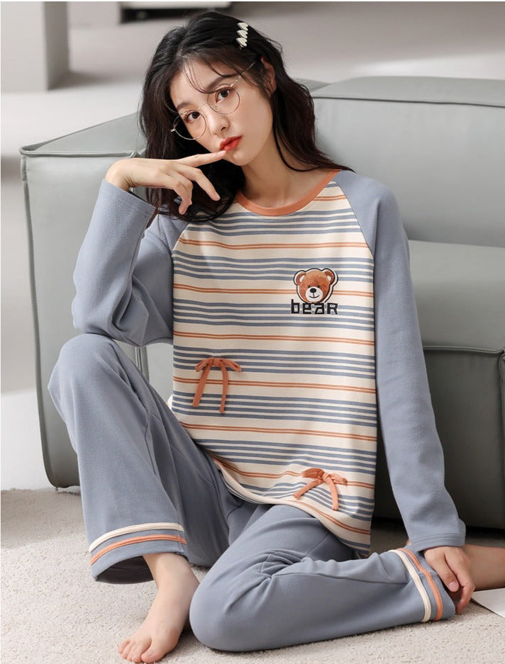 Matching Bear Couple PJs and Loungewear Set 100% Cotton
