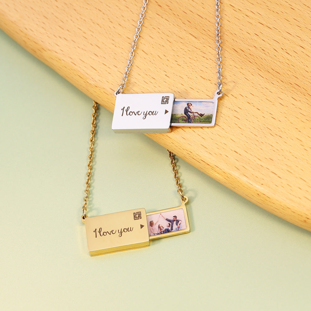 Custom Photo Print Dainty Necklace Gift for Her