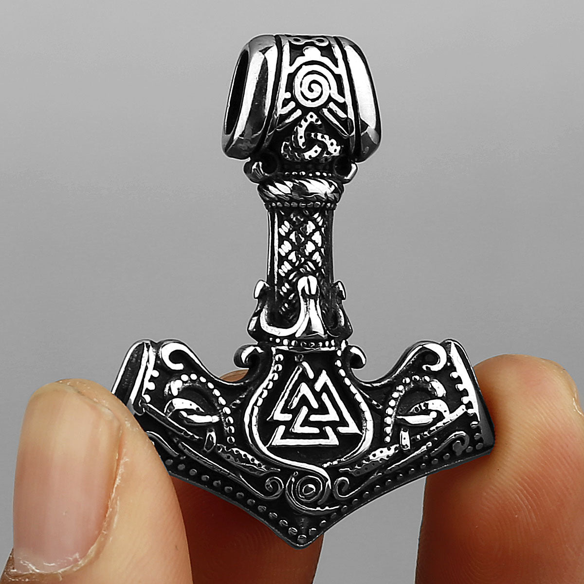 Mens Thor Hammer Style Thick Chain Necklace