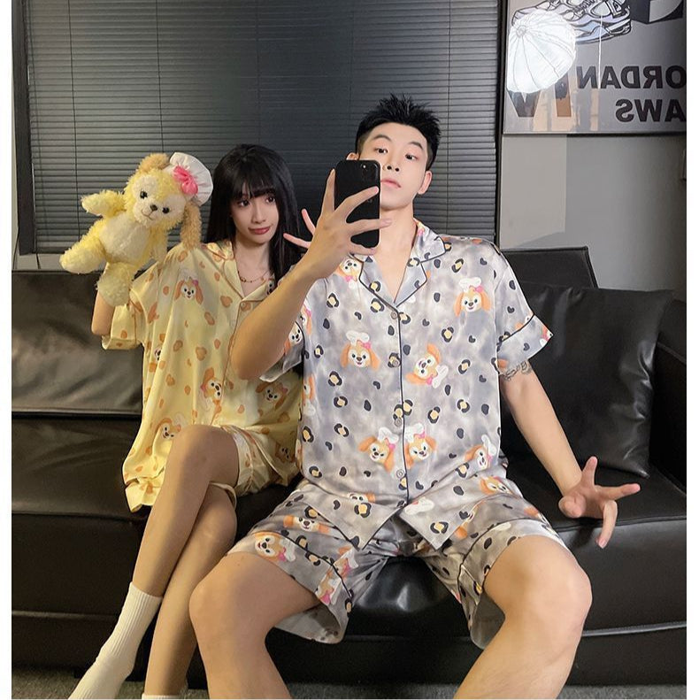 Cool Cuteness: Dog Cartoon Summer Couple Pajamas