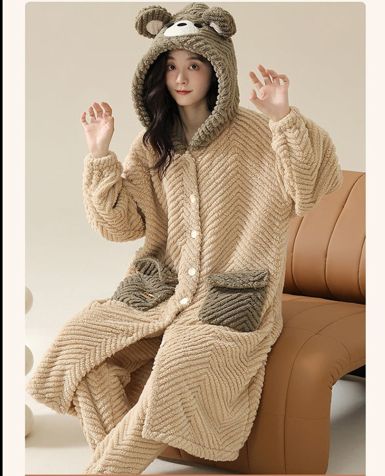 Thick Winter Flannel Nightwear Dress for Girls