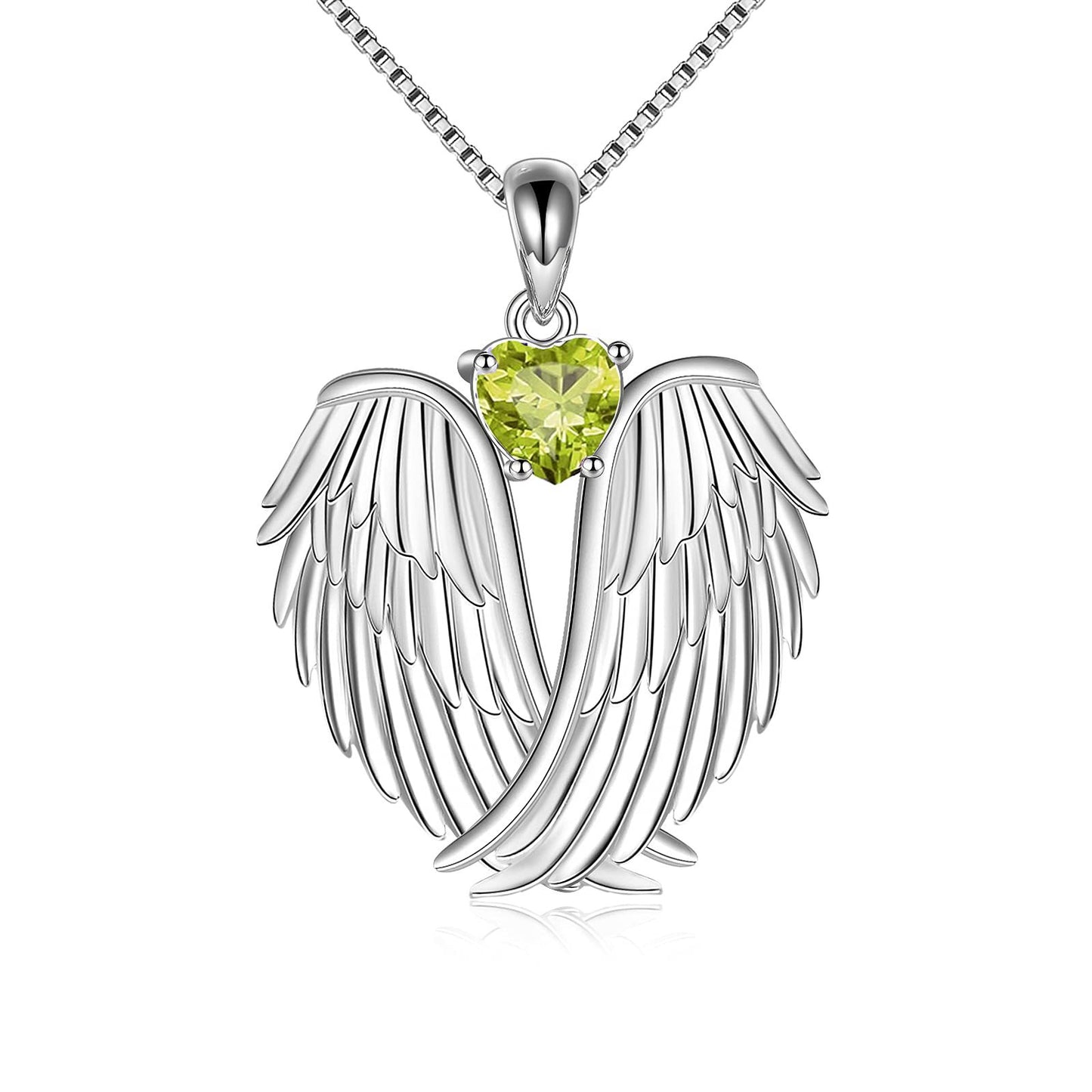 Custom birthstone Angel Wings Necklace