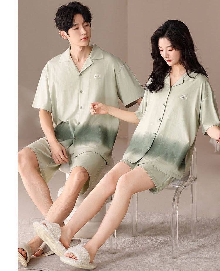 Soft Modal Couple Pajamas - Classic Short Sleeve Set