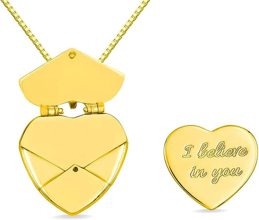 Custom Heart Love Letter Pendant Necklace