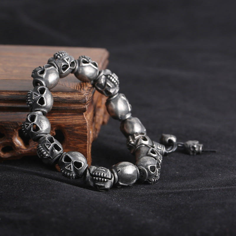 Name Initials Gothic Skulls Bracelet for Men