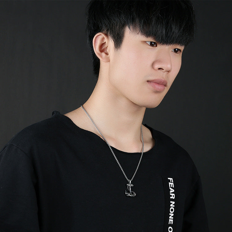 Hip-hop Anchor Pendant Necklace for Men