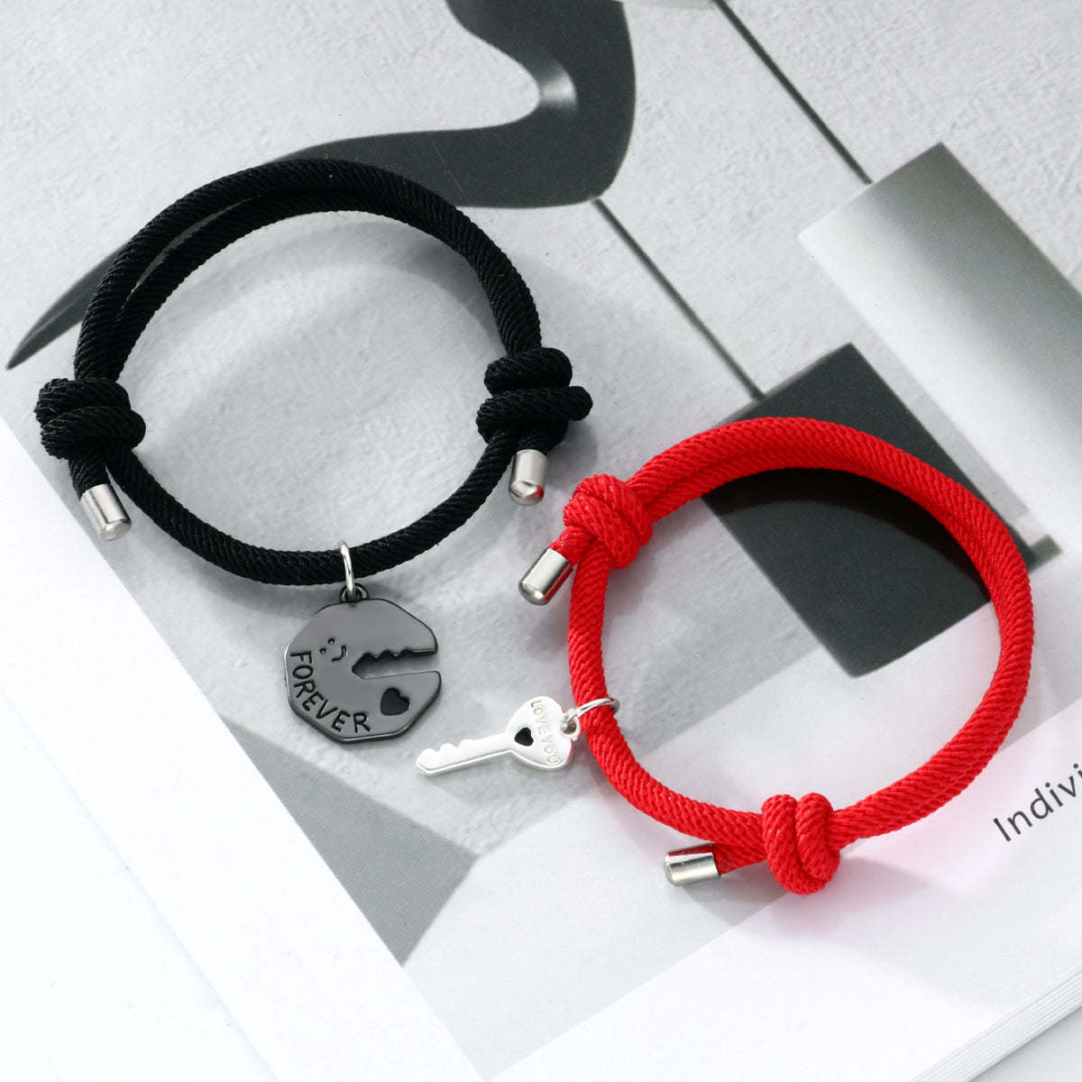 Forever Love Interlocking Charm Couple Bracelets Set