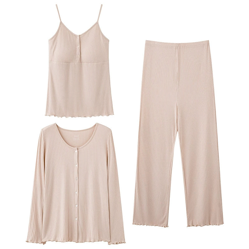 Gullei™ 3-Piece Maternity Padded Bra Pajamas 100% Cotton