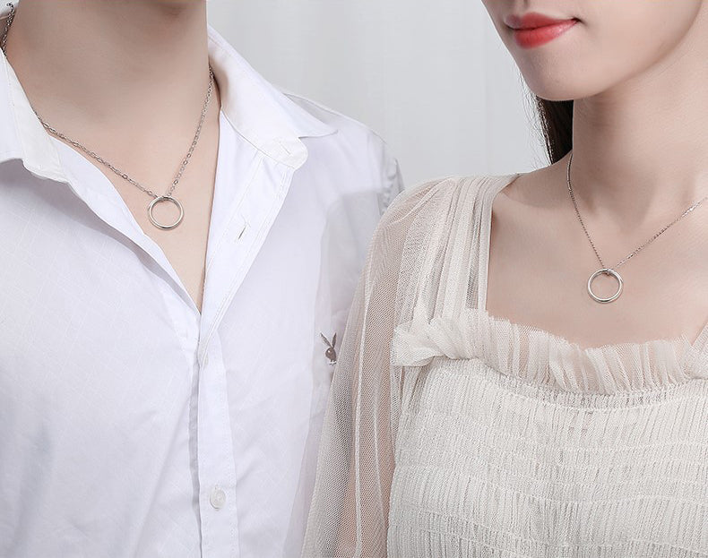 Engravable Ring Pendants Set for Couples