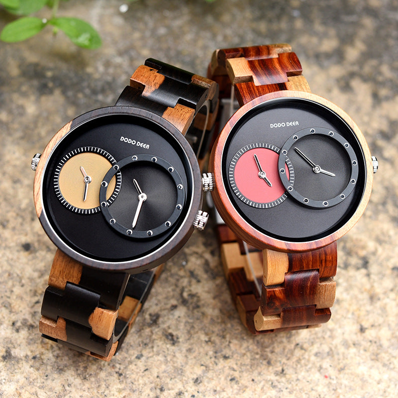 Engraved Matching Dual Dial Couple Watch Set