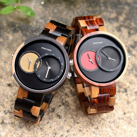 Engraved Matching Dual Dial Couple Watch Set