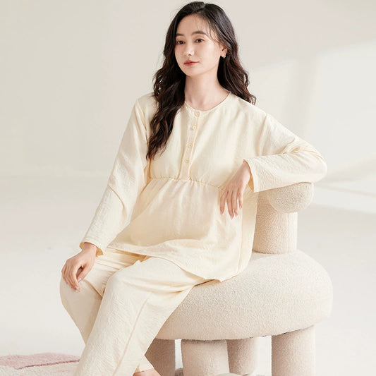 The All-in-One Cotton Maternity & Nursing Pajama Set